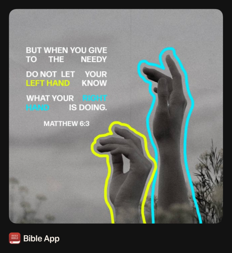 FAITH - Matthew 6.3 NASB