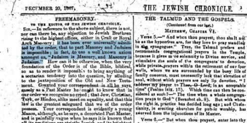 Masonry is Judaism and vs versa