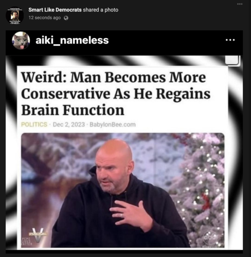 smart like democrats fetterman becomes more conservative as regains brain function