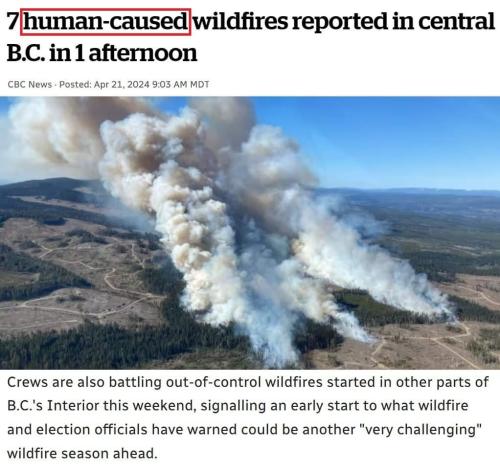 human caused wildfires