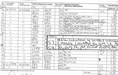 billy Epstein-Lolita-Express-Passenger-Log