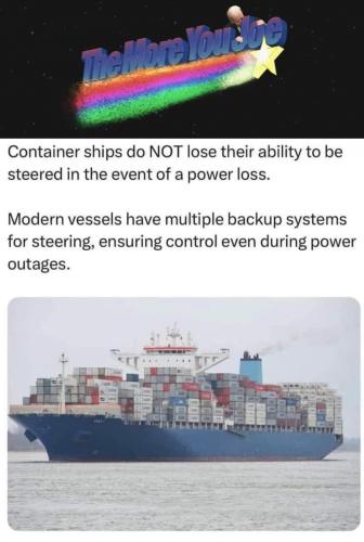 Container ships steering the more you Joe