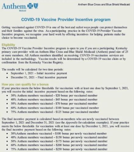 vaccine incentive