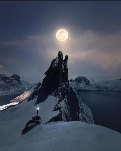 Norway rock howling at moon