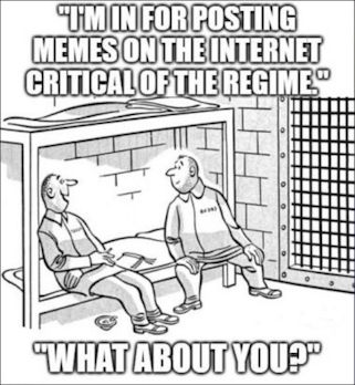 posting memes about the current regime