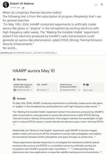 Robert W Malone on Conspiracy theories