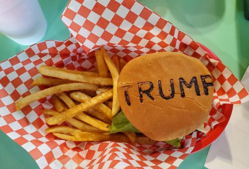 Trump Mushroom Swiss Burger