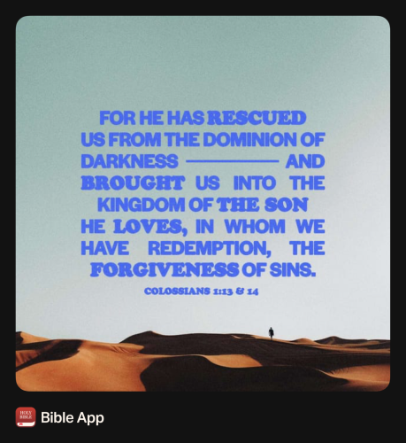FAITH - Colossians 1.13-14 NASB