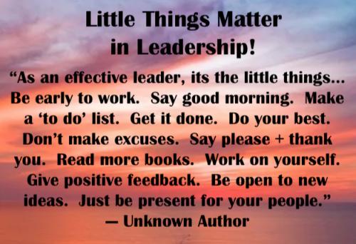 1-Leadership & The Little Things A