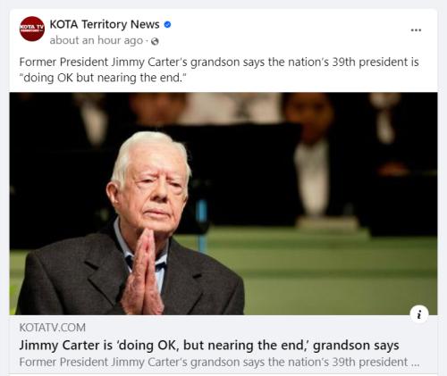 Jimmy Carter is nearing the end