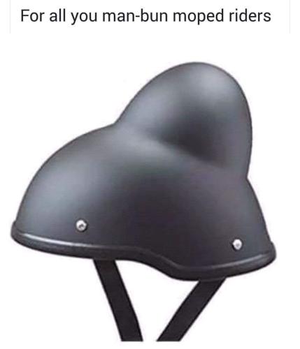 man bun helmet