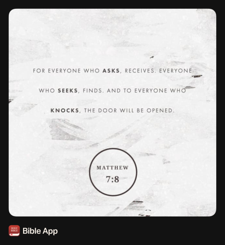 FAITH - Matthew 7.8 NASB