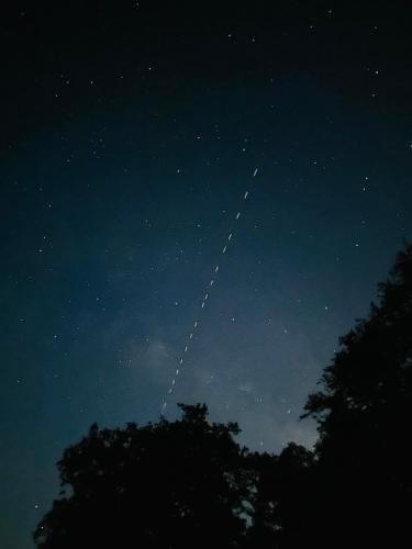 Star Link train in the night sky
