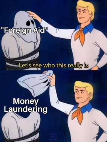 Foreign aid is laundering
