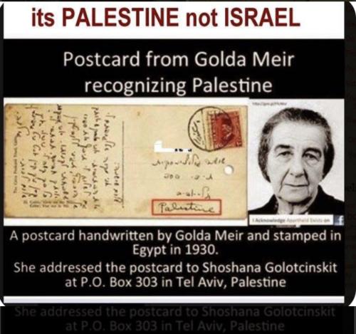 Golda Meir recognizes Palestine