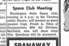 Washington State Space Club 1950s