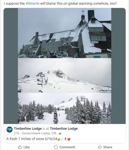 I suppose the libtards will blame this on global warming somehow