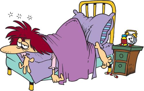 caricature woman severe sleep insomnia