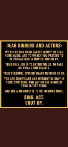 dear singers and actors