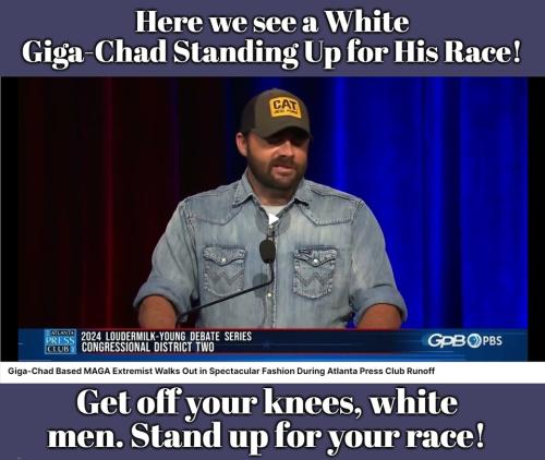 Get off your knees, white men. Stand up for your race.960px