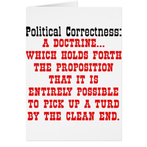 political correctness picking_up_turd_by_clean_end