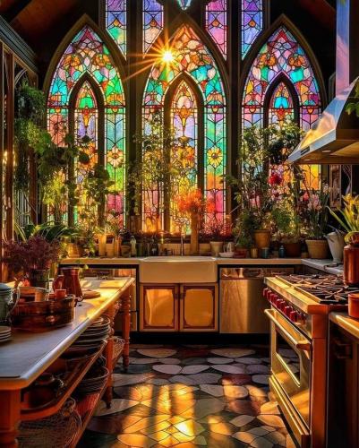 Staind glass kitchen