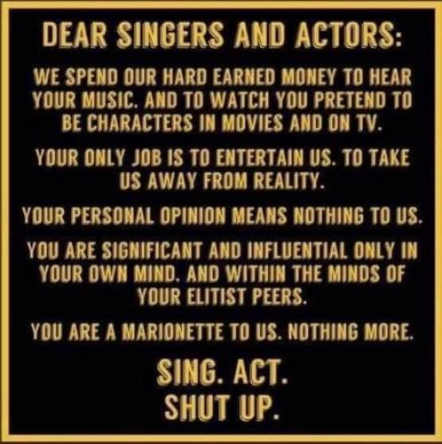 dear singers and actors