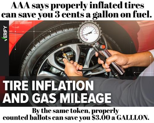 AAA says properly inflated tires can save you 3 cents a gallon on fuel.960px