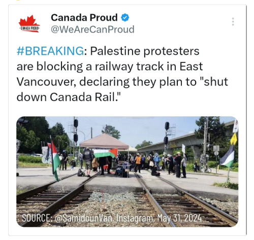 protestors blocking railway