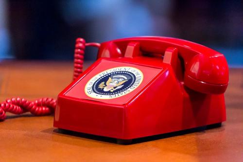RED PHONE president-of-the-united-states-as-a-sticker-on-it
