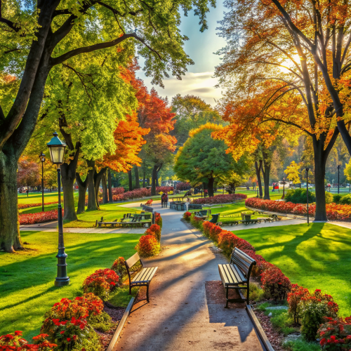 Beautiful green city park