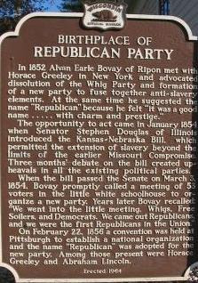 BIRTHPLACE OF THE REPUBLICAN PARTY