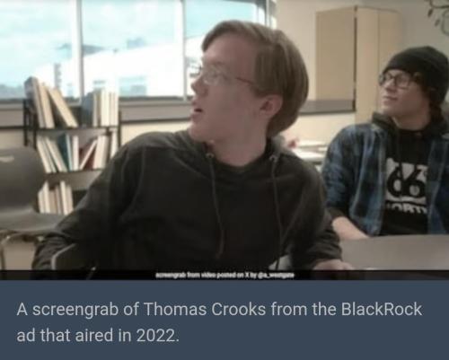 Crooks appeared in a Blackrock ad...