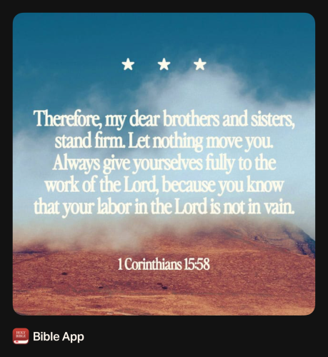 FAITH - 1 Corinthians 15.58