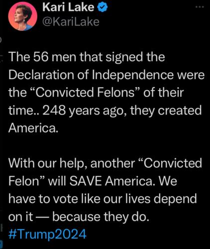 Kari lake on felons