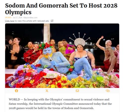 Sodom and Gomorrah set to host 2028 Summer Olympics