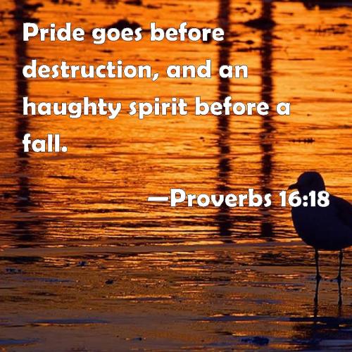 PRIDE PROVERBS 16  18
