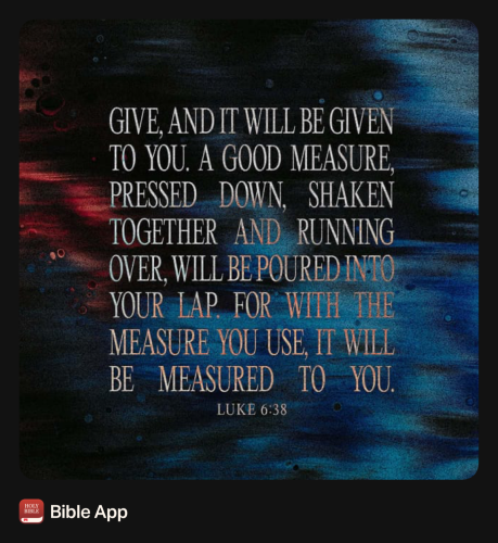 FAITH - Luke 6.38 NASB