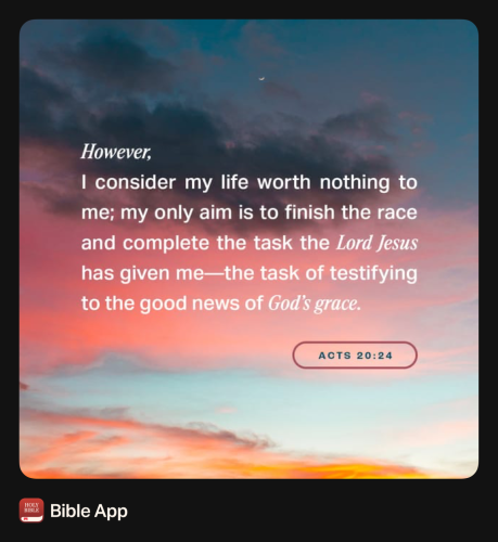 FAITH - Acts 20.24 NASB