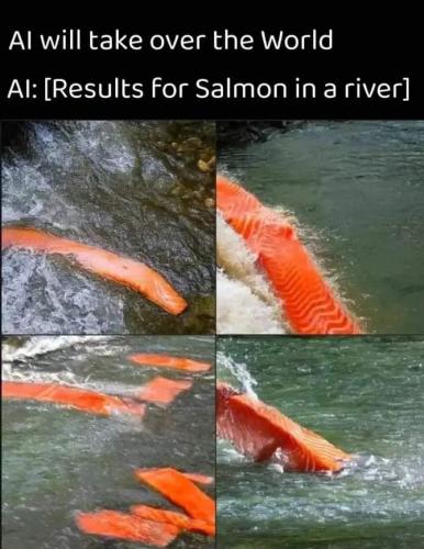 ai salmon in a river