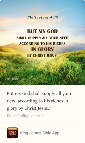 FAITH - Philippians 4.19 KJV