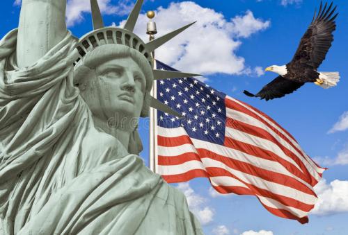american-flag-flying-bald-eagle-statue-liberty-133631641