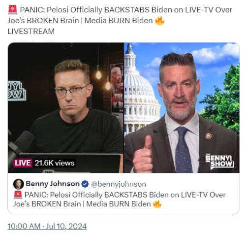 Pelosi dumps biden screenshot