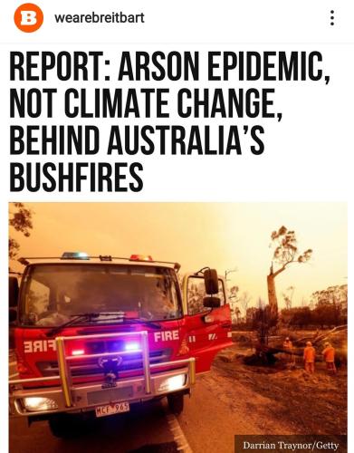 australia wildfire democrat arson not climate change