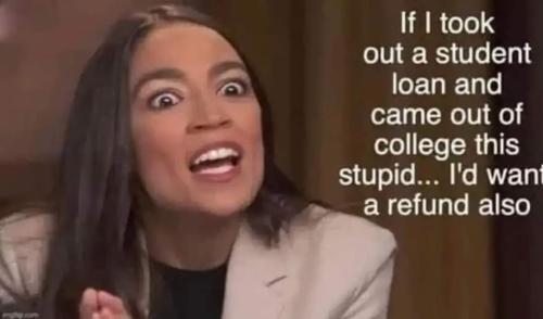 ocasio poorly educated student debt forgiven indoctrination