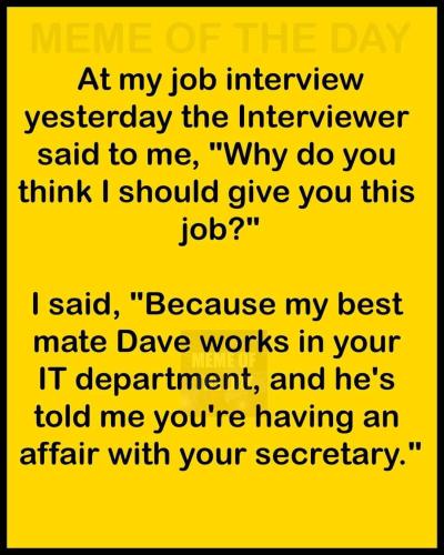 at my job interview