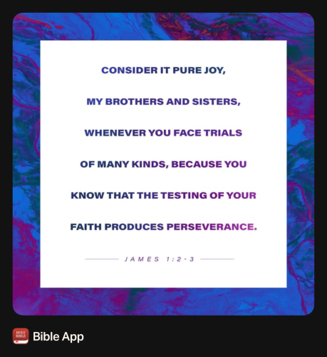 FAITH - James 1.2-3 NASB