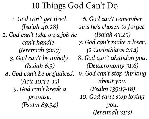 10 THINGS GOD CAN_T DO