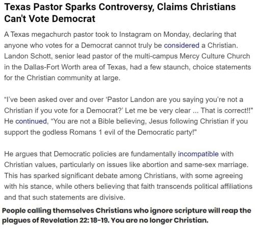 Christians can't vote democrat