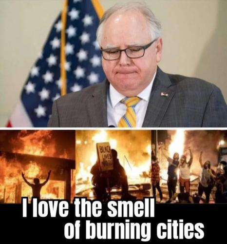 TIM WALZ BURING TIRES